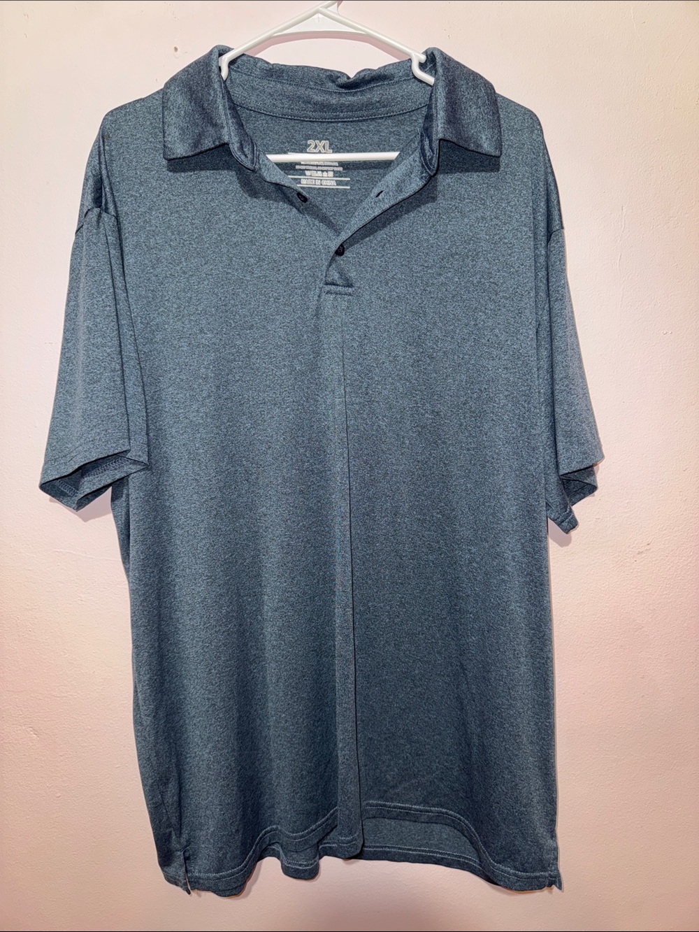 Men's Polo Shirt in Heather Blue - 2XL